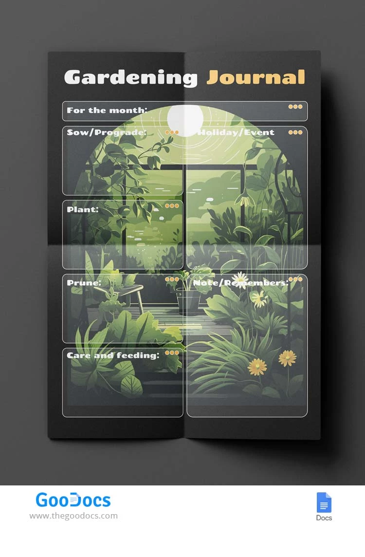 Journal de jardinage - free Google Docs Template - 10068248