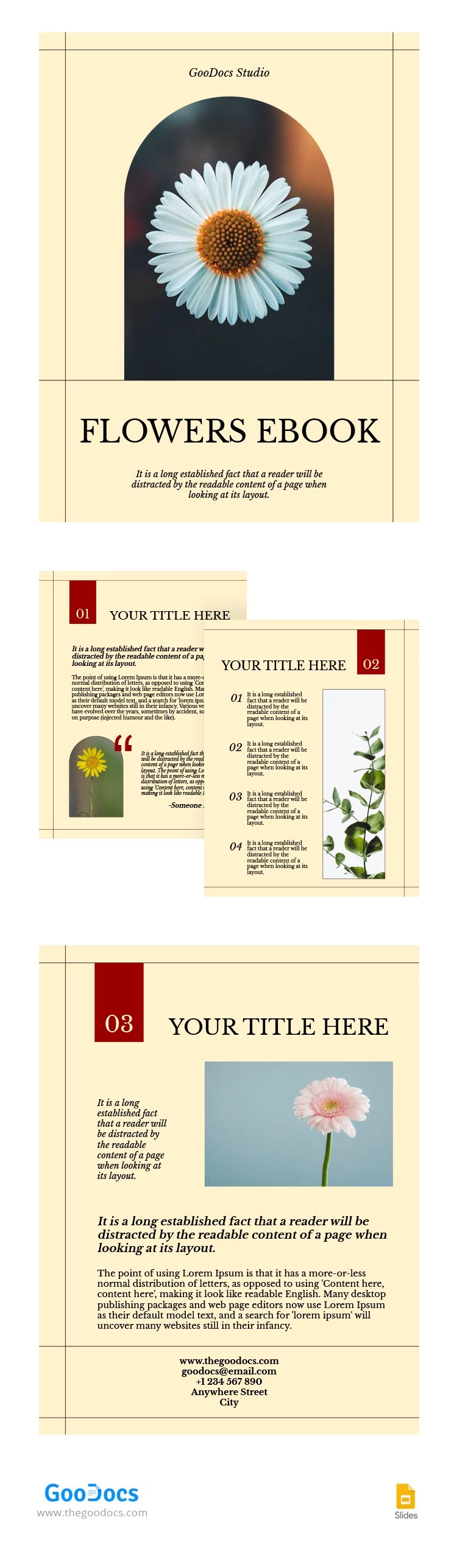 Gentle Flowers E-Book - free Google Docs Template - 10064437