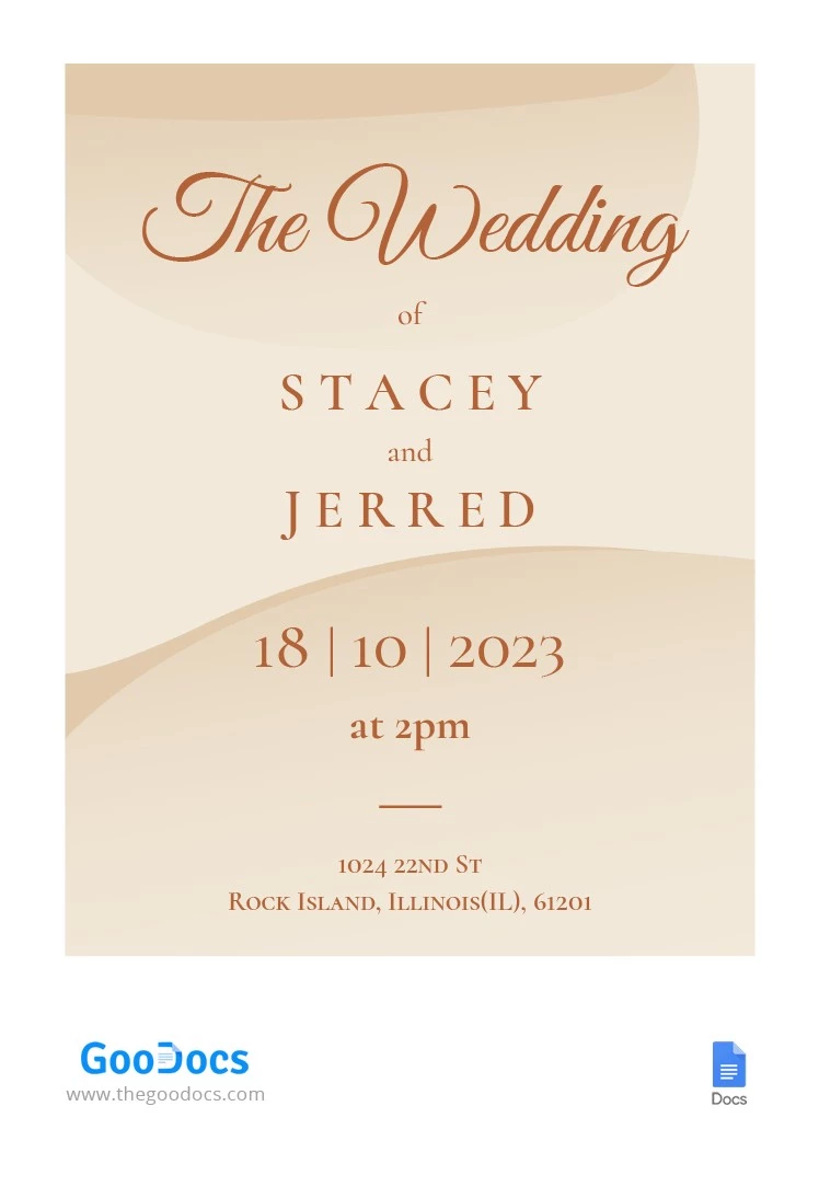 Gentle Gradient Wedding Invitation - free Google Docs Template - 10064357