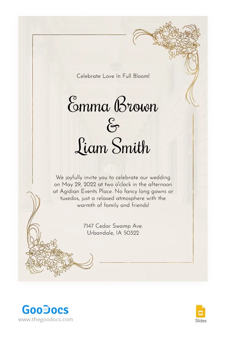 Gentle Wedding Invitation - free Google Docs Template - 10063782