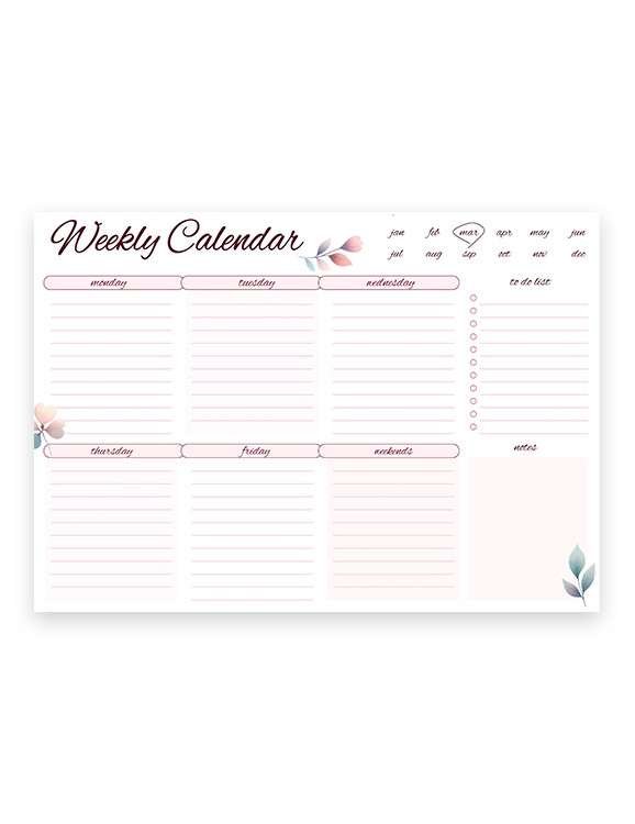 Gentle Weekly Calendar Template in Google Sheets and Microsoft Excel ...