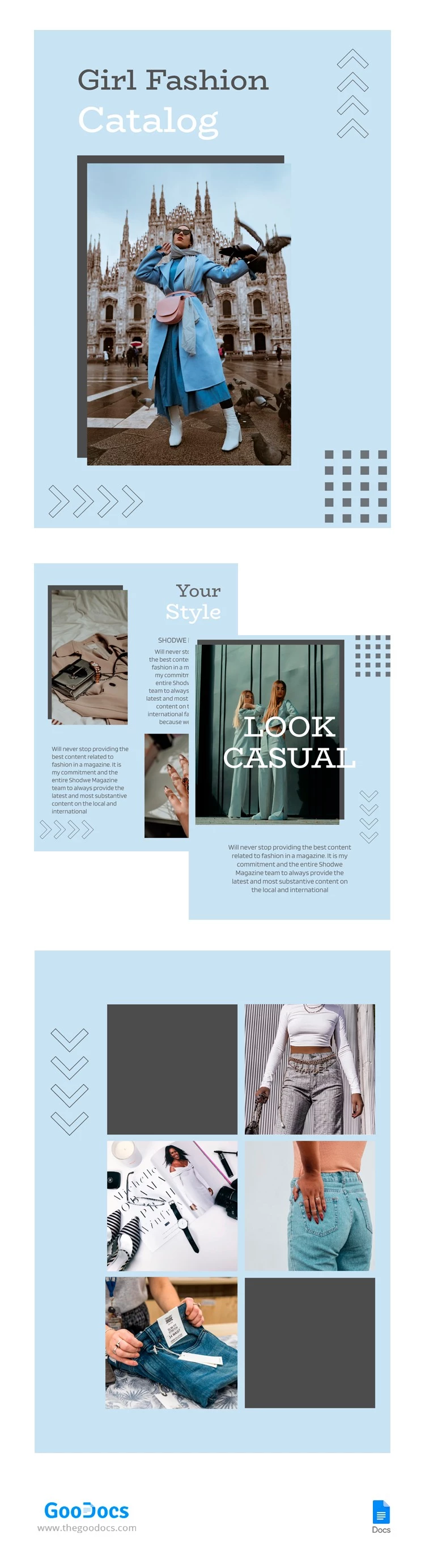 Catálogo de moda para chicas. - free Google Docs Template - 10064565