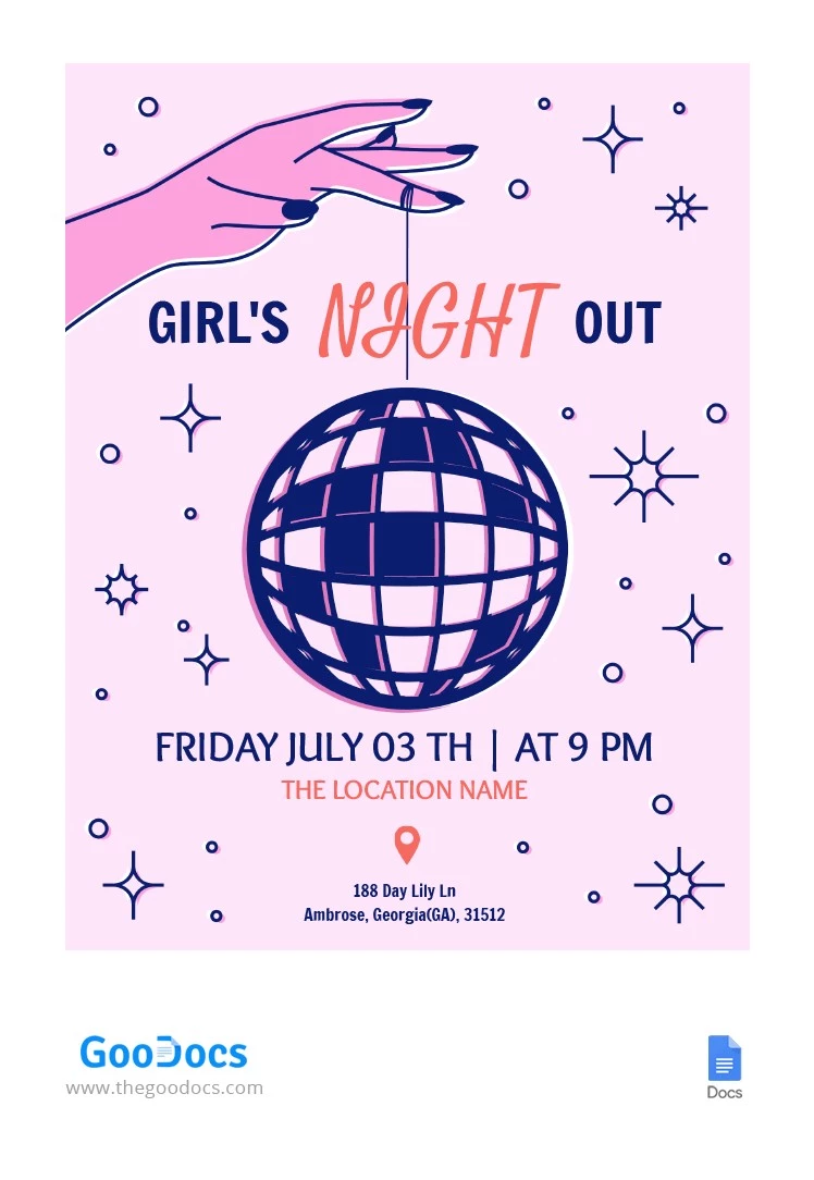 Stylish Girls Night Out Flyer - free Google Docs Template - 10065949