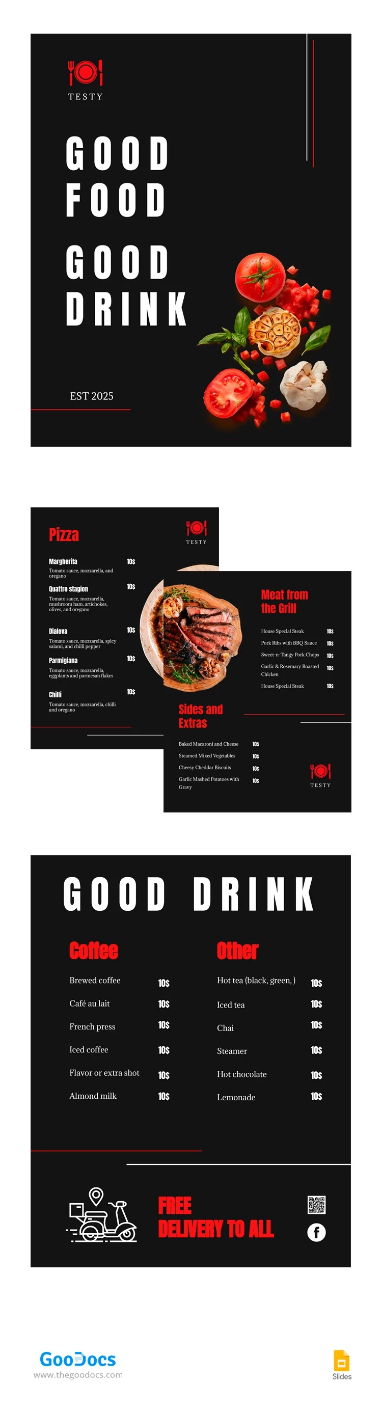 Good Food Menu - free Google Docs Template - 10063077