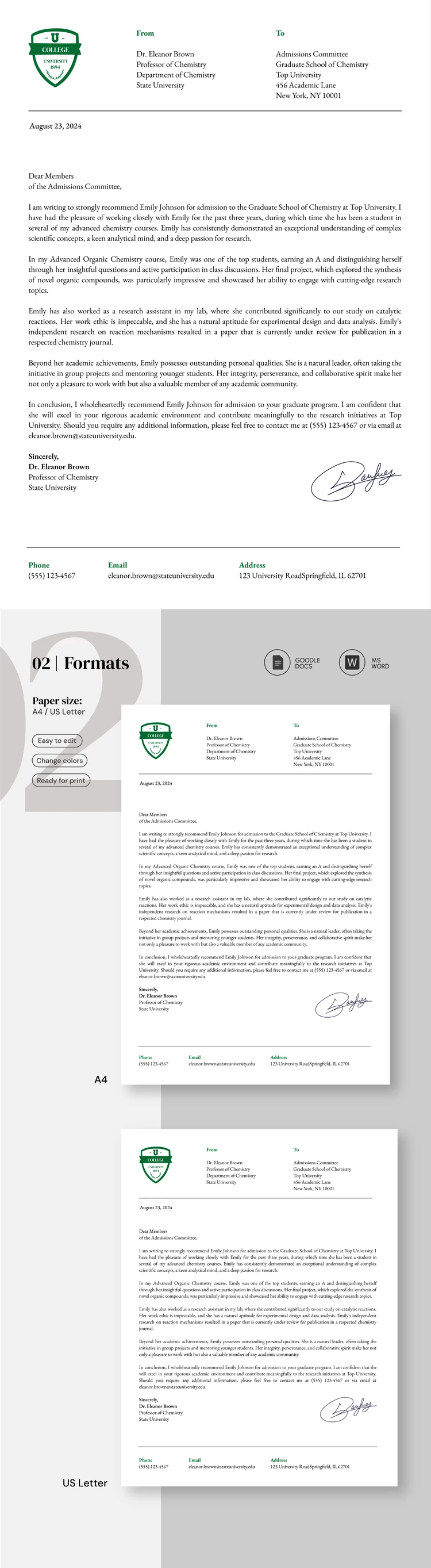 Carta de Recomendação para Pós-Graduação - free Google Docs Template - 10069266