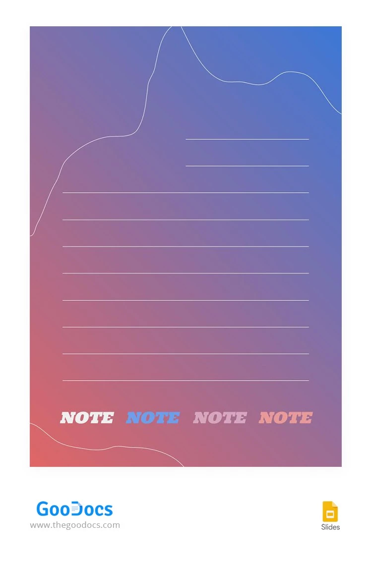 Gradient Note - free Google Docs Template - 10062872