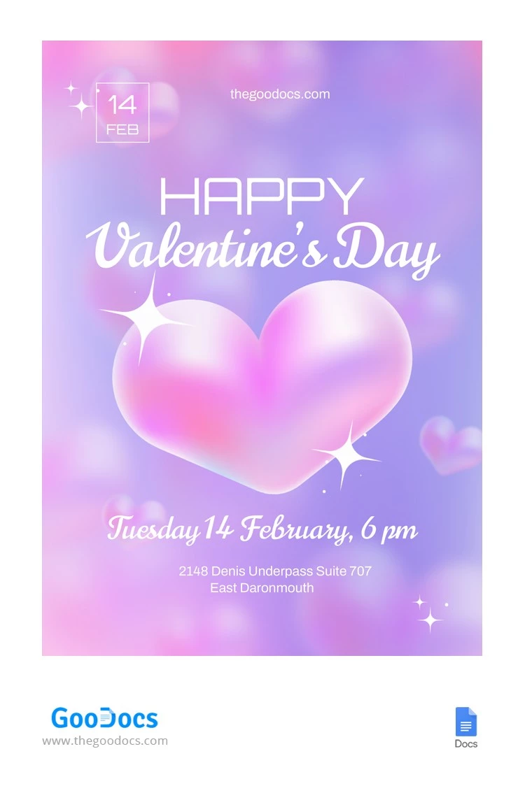 Volantino di San Valentino sfumato in rosa - free Google Docs Template - 10065257