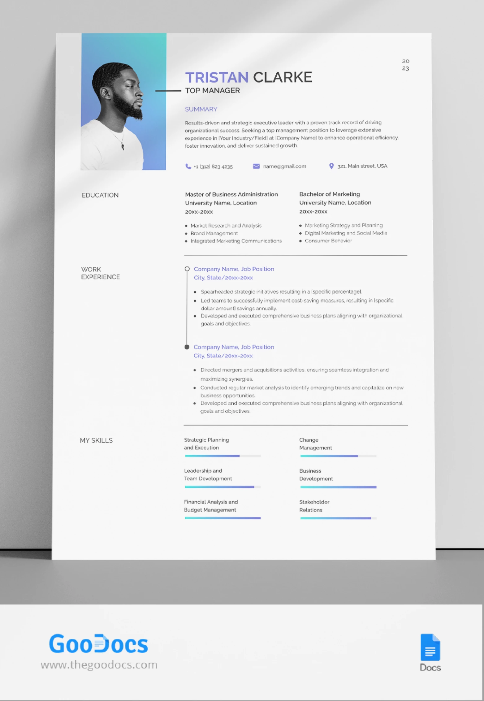 Simple Resume - free Google Docs Template - 10067832