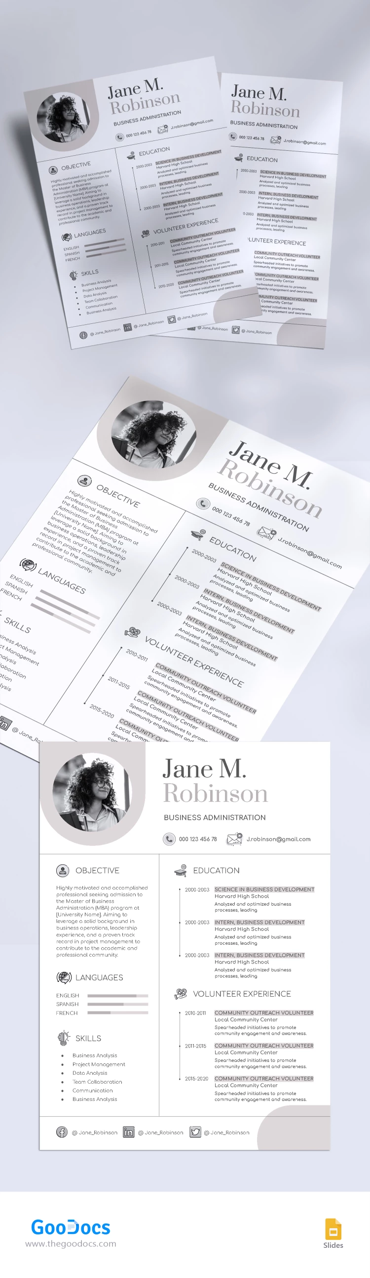 Graduate School Resume - free Google Docs Template - 10067946