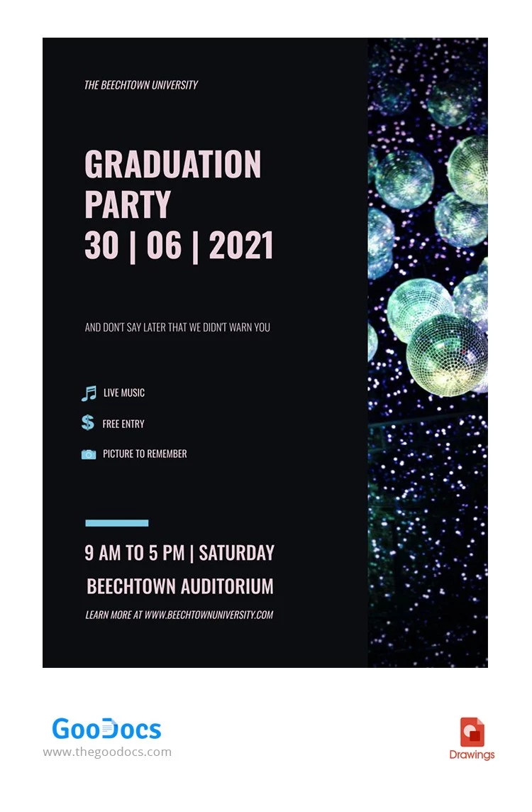 Graduation Party Classroom Decor - free Google Docs Template - 10062397