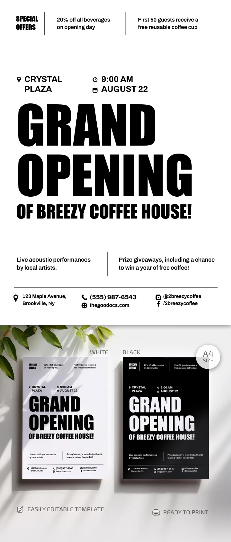 Grand Opening Flyer - free Google Docs Template - 10069158