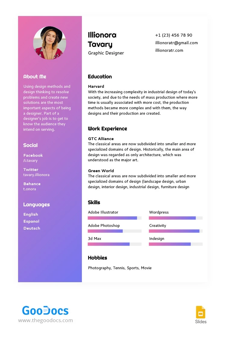 Graphic Designer Resume - free Google Docs Template - 10063253