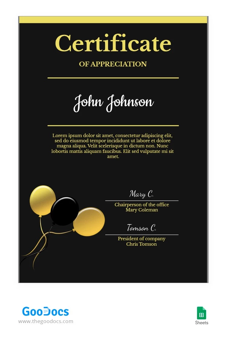 Gray and Gold Certificate - free Google Docs Template - 10063356