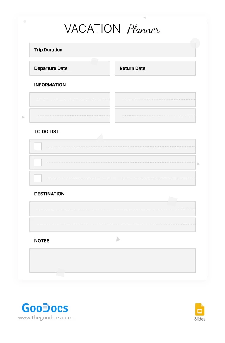 Gray Vacation Planners - free Google Docs Template - 10064903