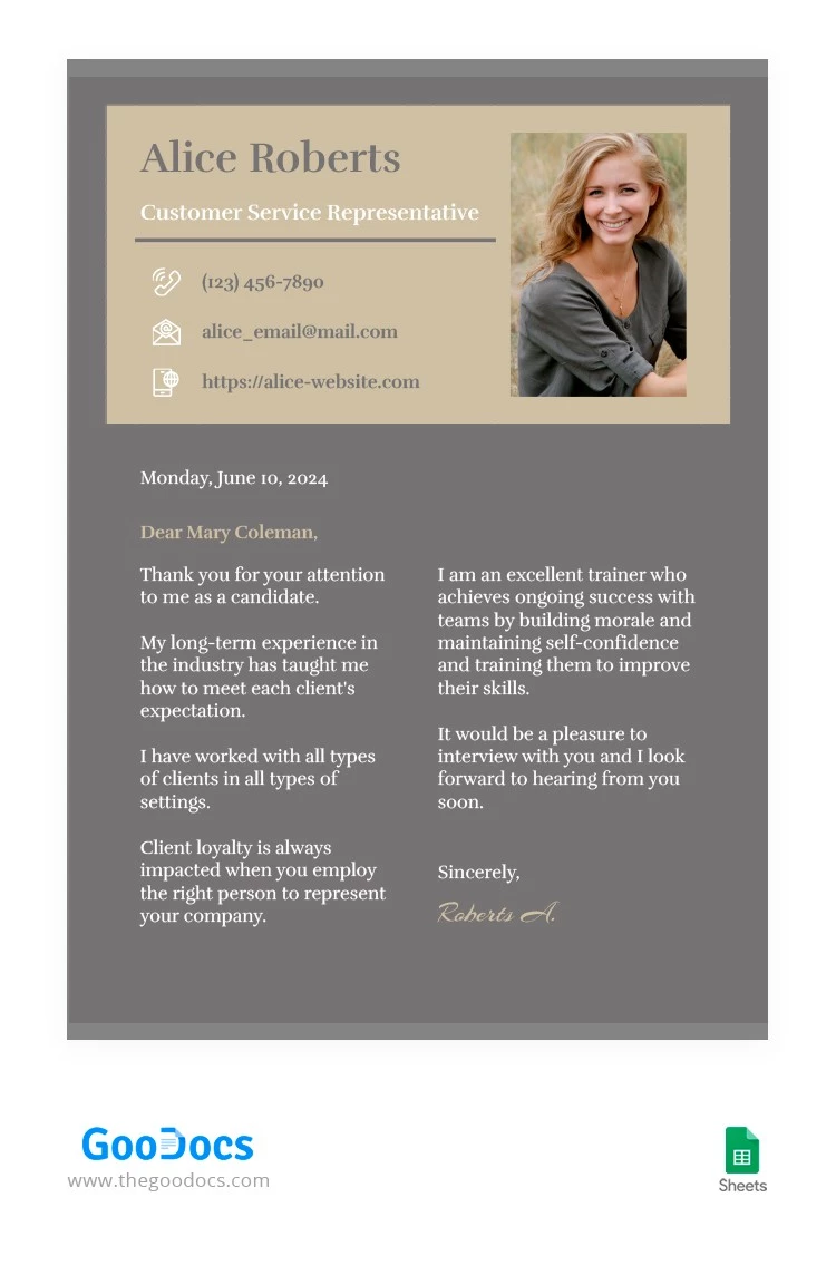 Grayish-Brown Cover Letter - free Google Docs Template - 10063720