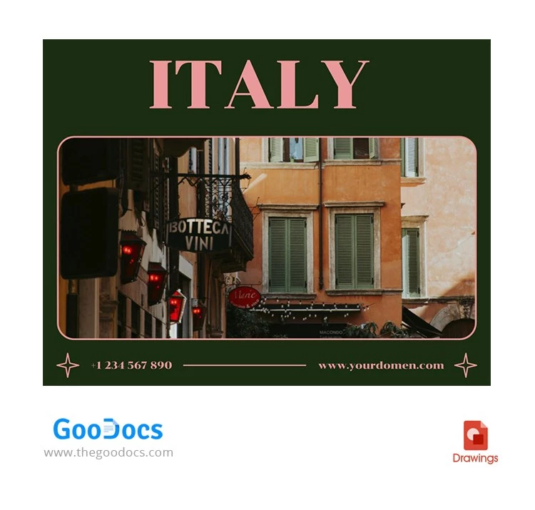 Tarjeta postal verde y rosa - free Google Docs Template - 10062430