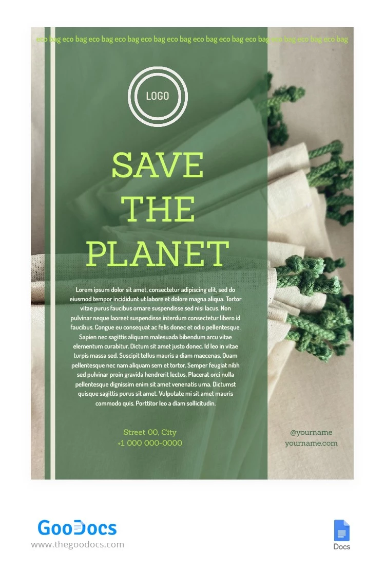 Green Eco Flyer - free Google Docs Template - 10063563