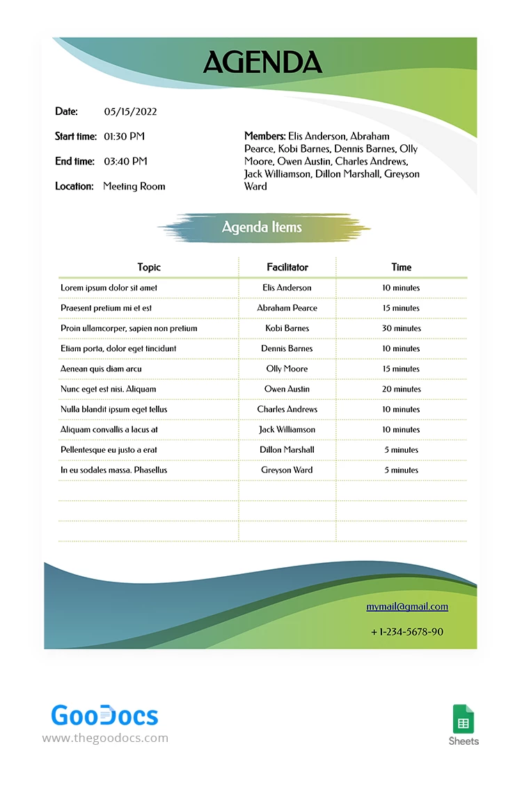 Staff Meeting Agenda - free Google Docs Template - 10063918