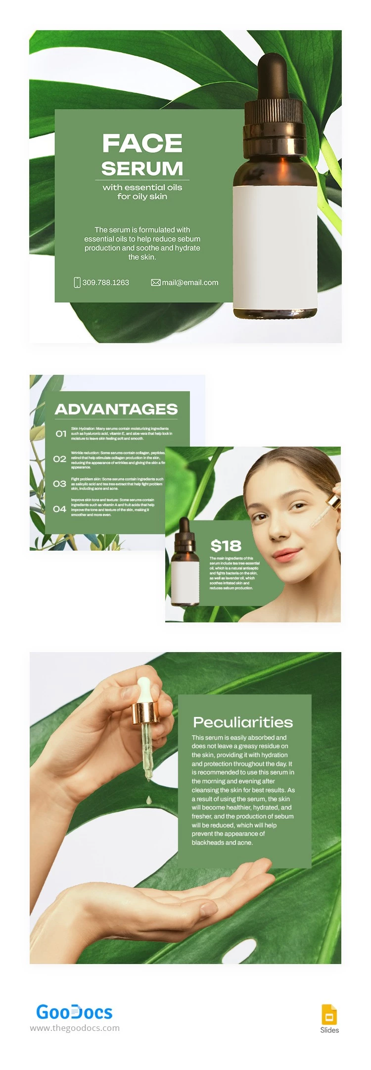 Green Face Serum Amazon Products - free Google Docs Template - 10066106