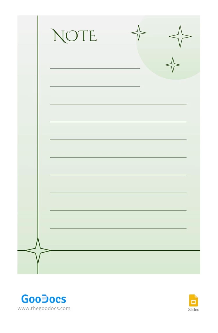 Green Gradient Note - free Google Docs Template - 10064050