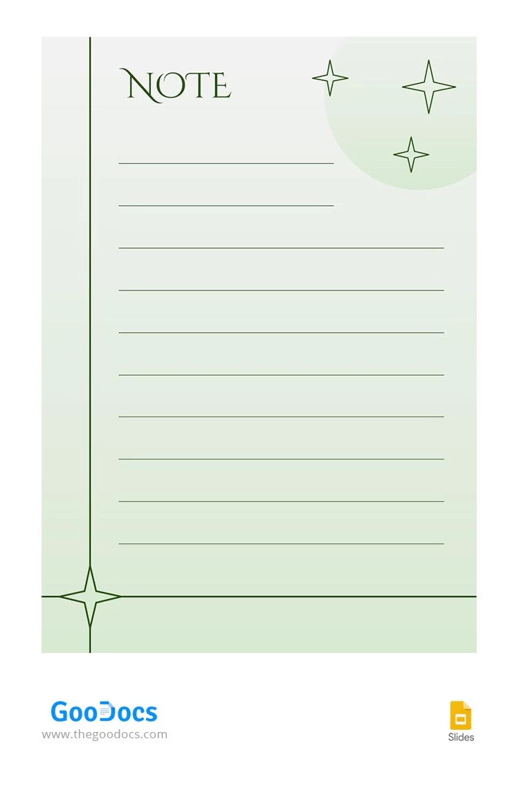 Note de dégradé vert - free Google Docs Template - 10064050