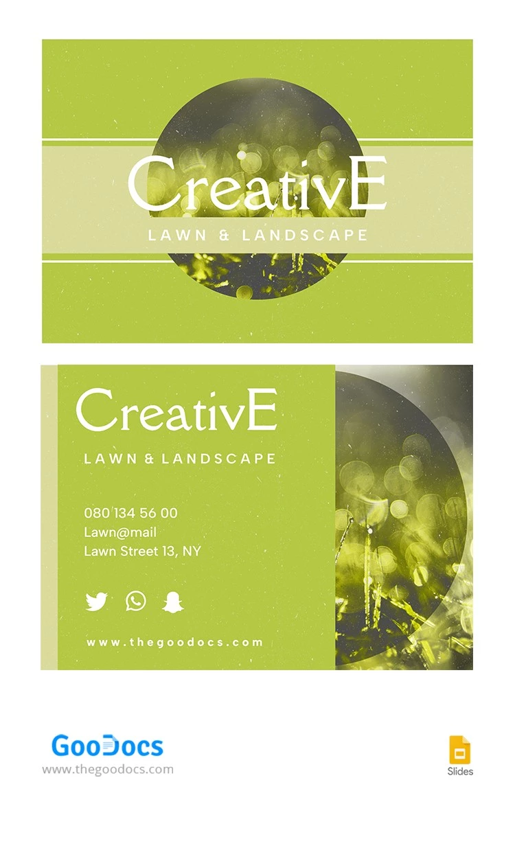 Green Landscape Business Card - free Google Docs Template - 10064736