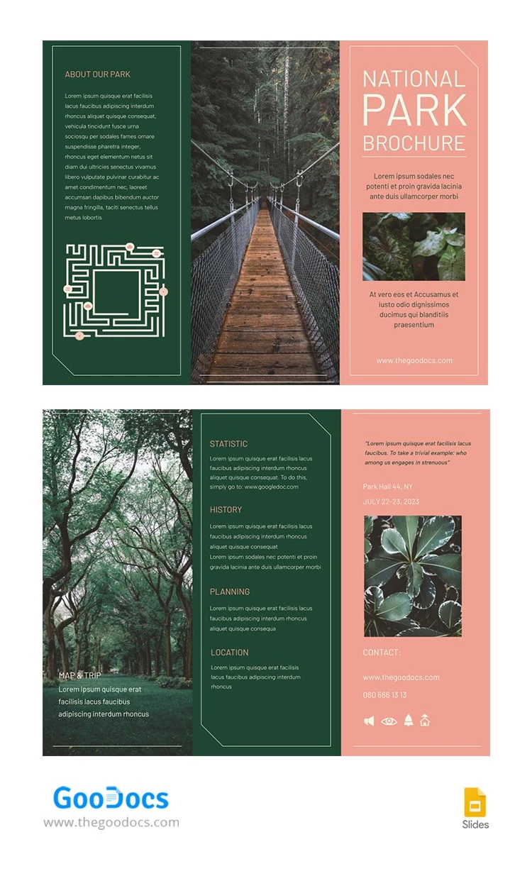 Folleto del Parque Nacional Verde - free Google Docs Template - 10066046