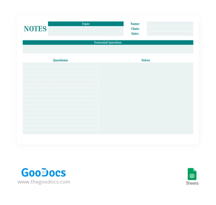 Green Notes Template - free Google Docs Template - 10063142