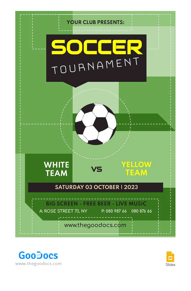 Green Soccer Tournament Flyer - free Google Docs Template - 10066566