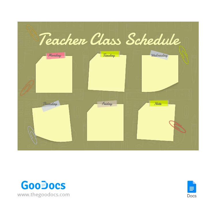 Horario de clases del profesor de medio ambiente. - free Google Docs Template - 10067204