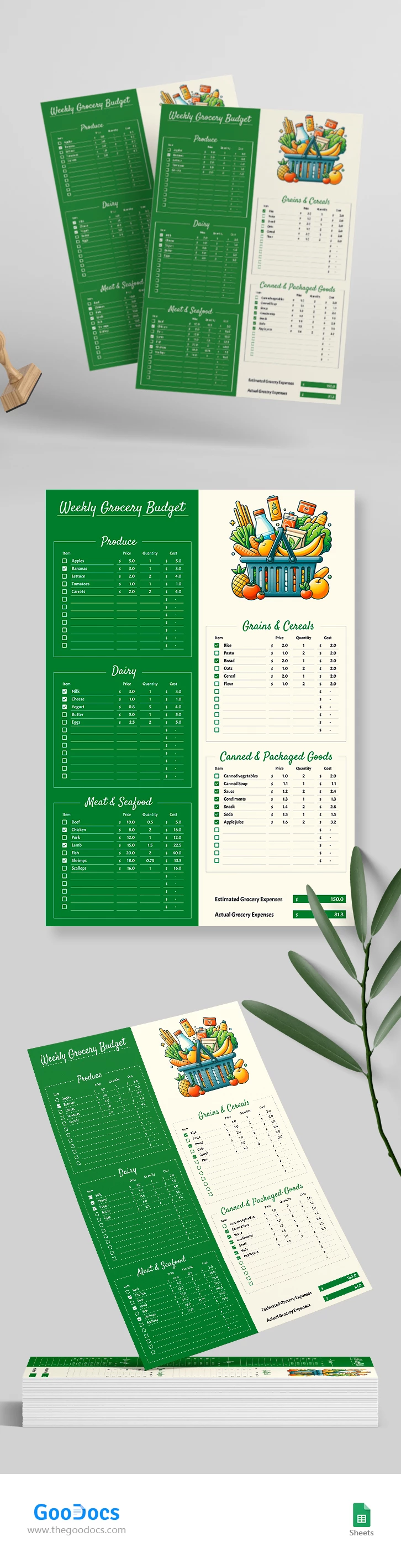 Weekly Grocery Budget - free Google Docs Template - 10068455