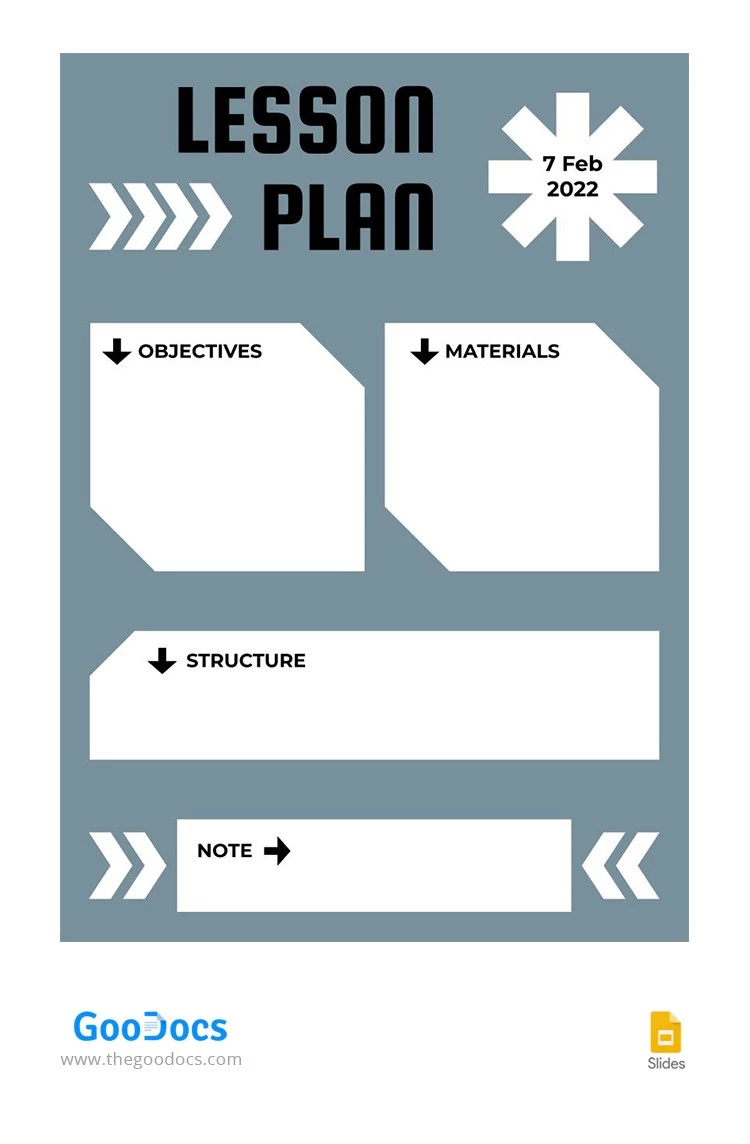 Plan de Lección Gris y Blanco - free Google Docs Template - 10063681