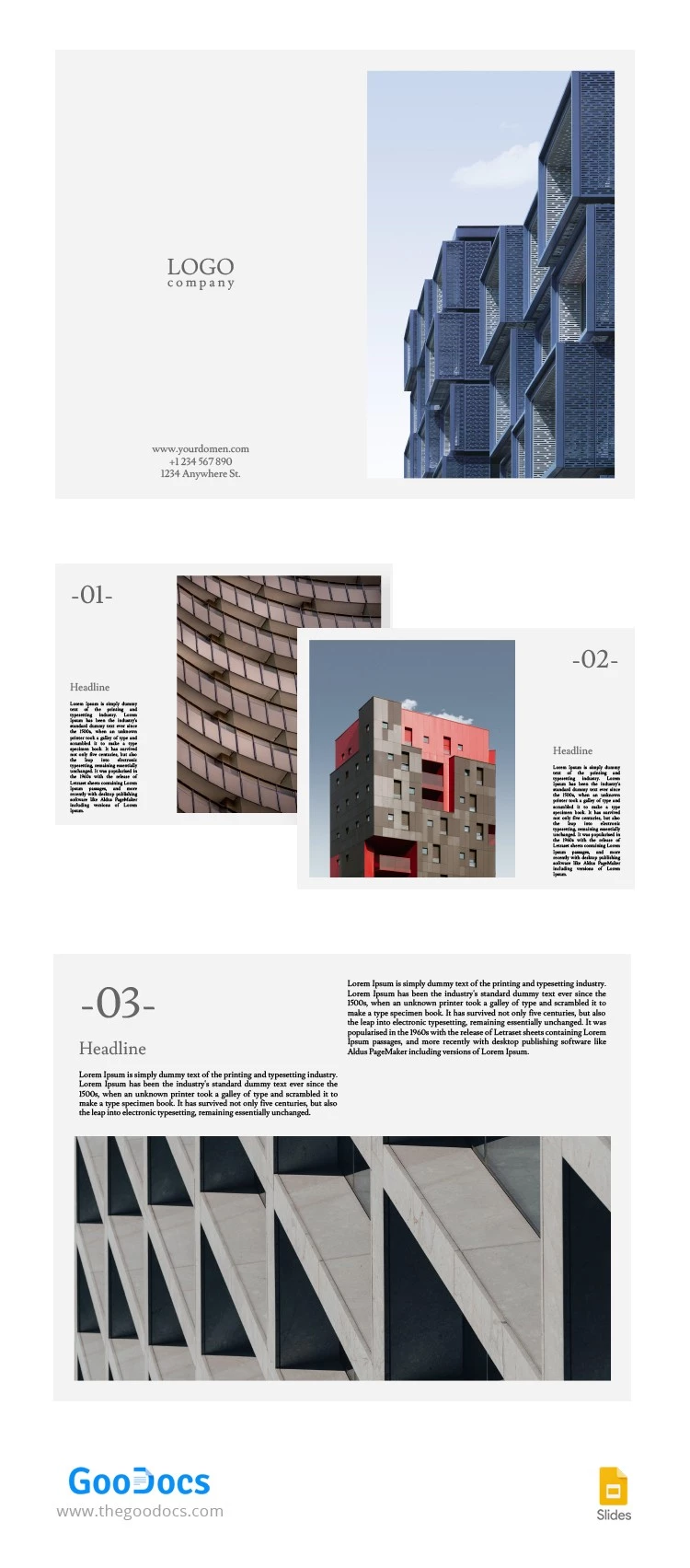 Graue Architektur-Broschüren - free Google Docs Template - 10062906