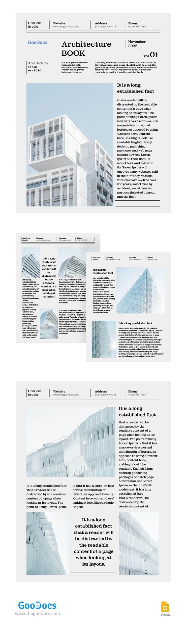 Grey Architecture Book - free Google Docs Template - 10064989