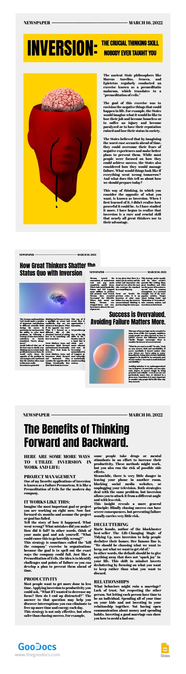 Grey Inversion Newspaper - free Google Docs Template - 10063727