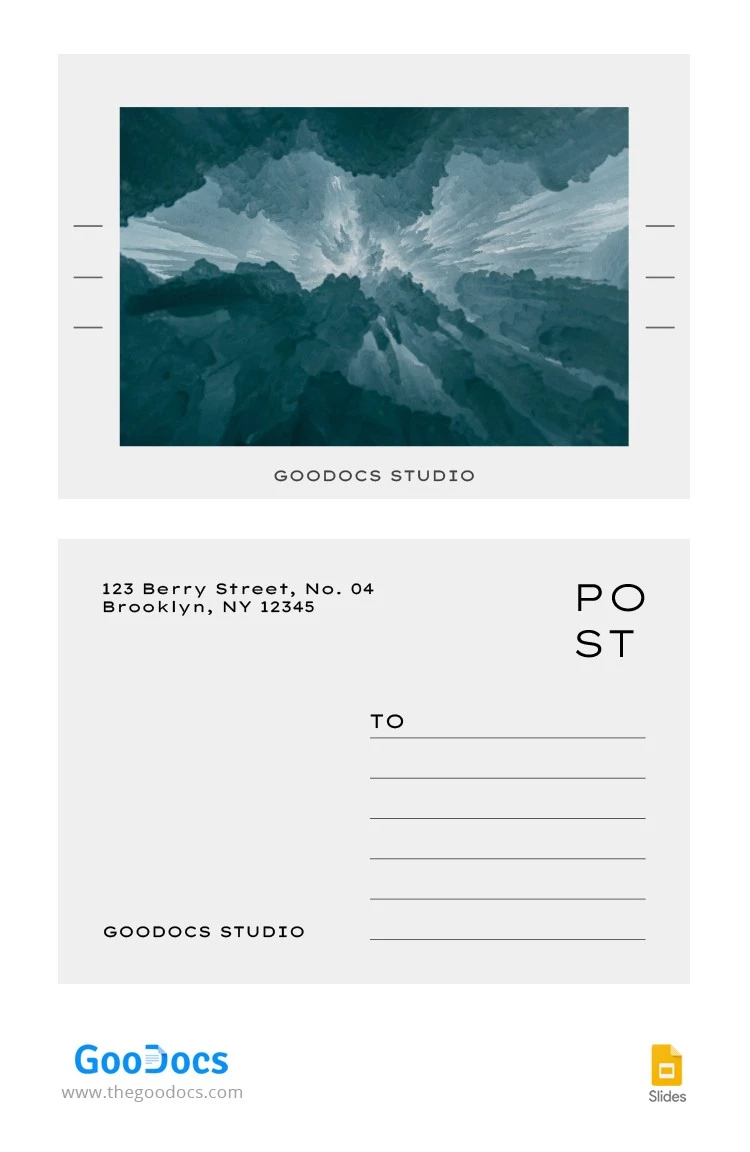 Carte postale gris Rorschach - free Google Docs Template - 10063604