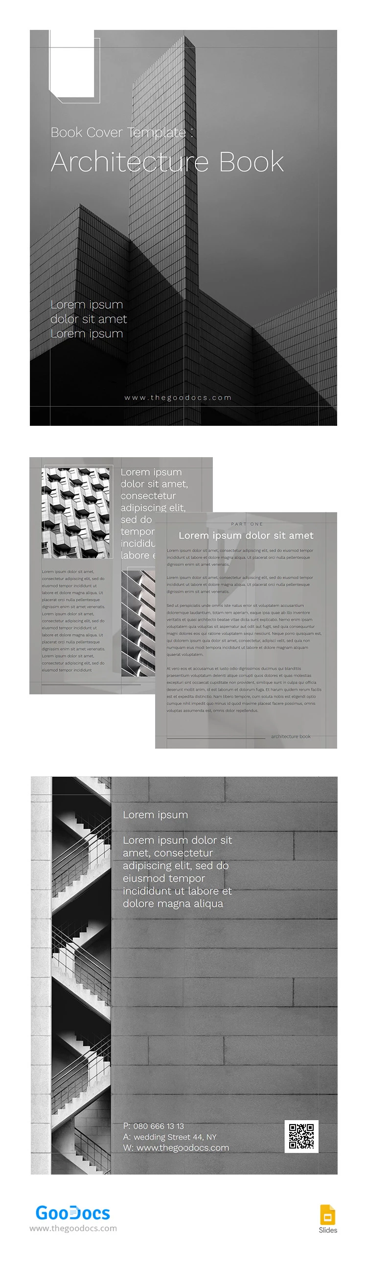 Graues, stilvolles Architekturbuch - free Google Docs Template - 10065665
