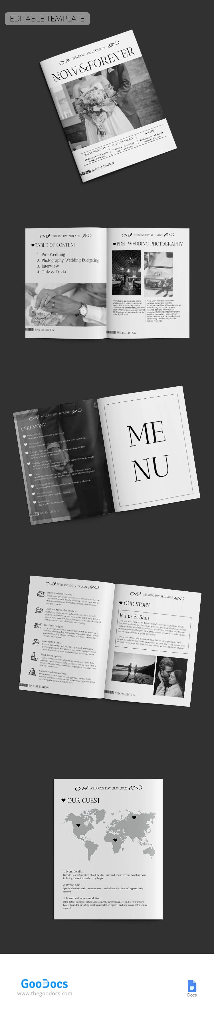 Revista de Bodas Gris - free Google Docs Template - 10068698