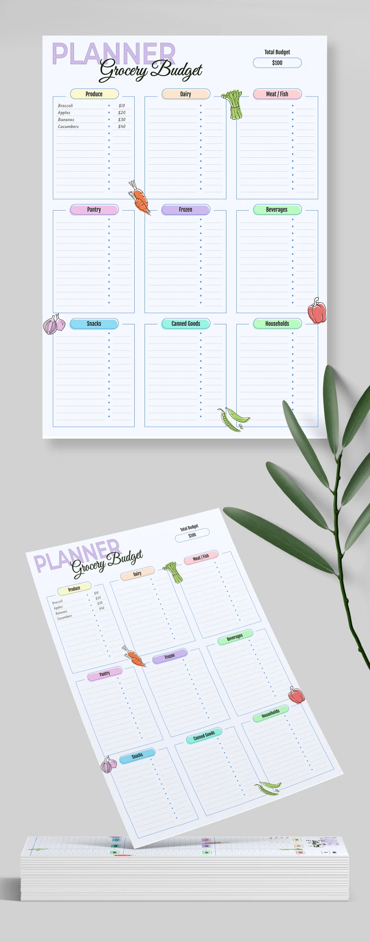 Groceries on a Budget Planner - free Google Docs Template - 10068893