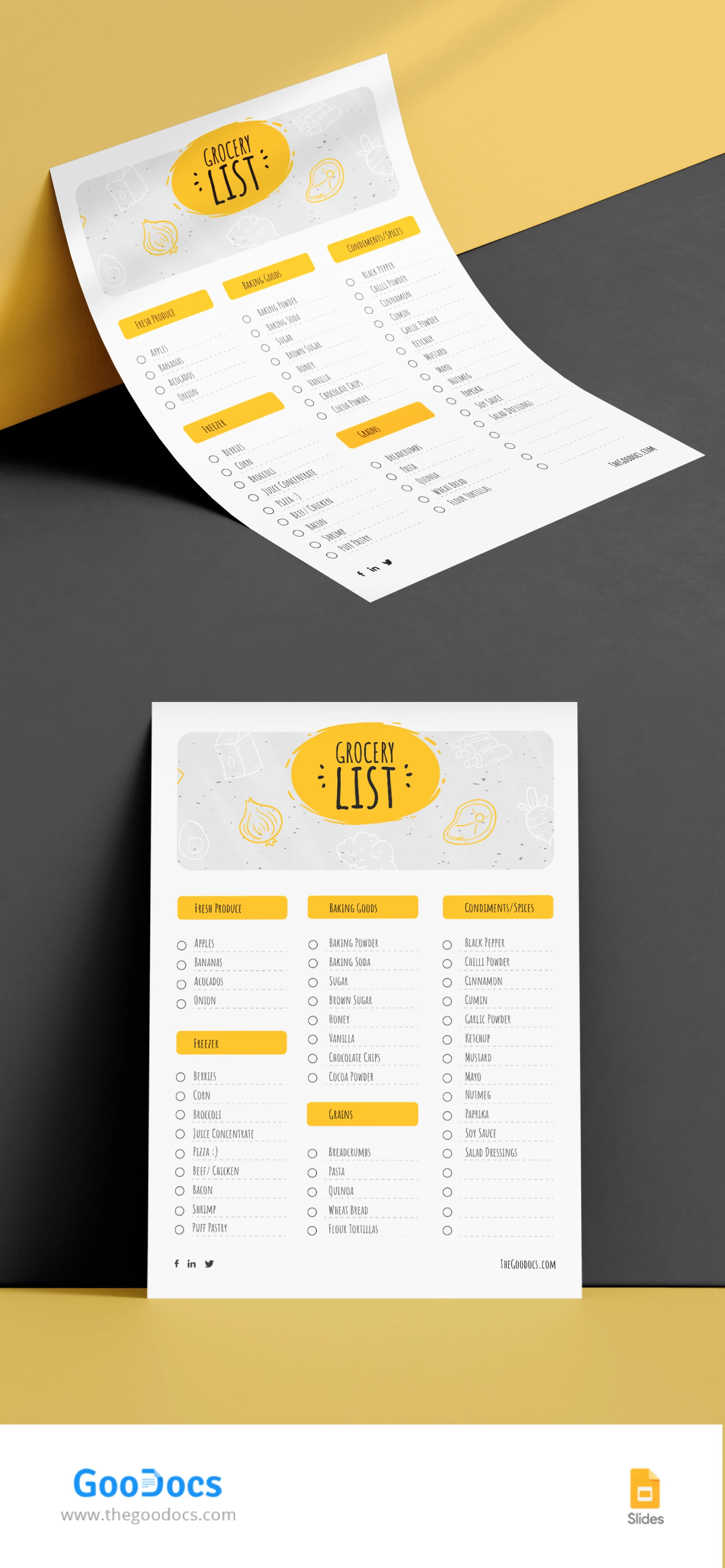 Grocery List - free Google Docs Template - 10068414