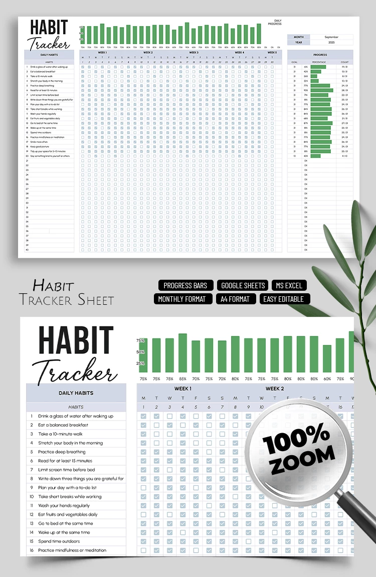 Habit Tracker Sheet Template - free Google Docs Template - 10071762