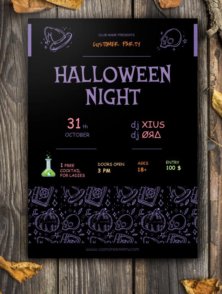 Halloween Kostümparty Flyer - free Google Docs Template - 10061544