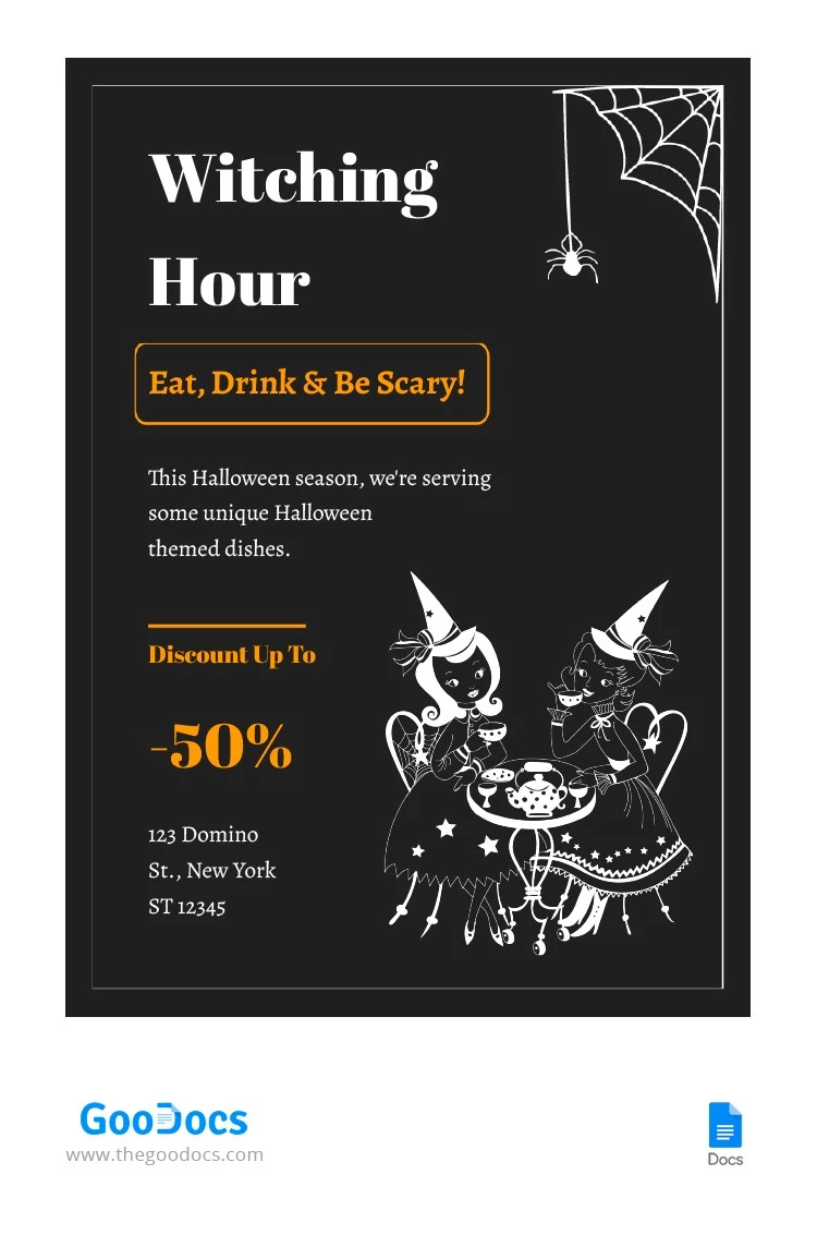 Mignon flyer d'Halloween - free Google Docs Template - 10062148