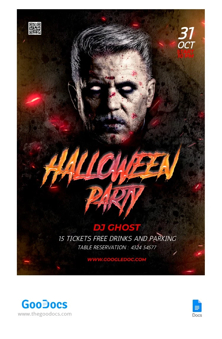 Flyer de la fête d'Halloween - free Google Docs Template - 10064553