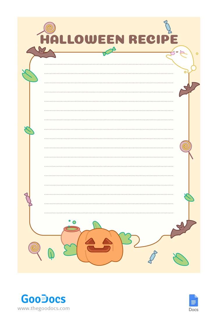 Halloween Pumpkin Recipe - free Google Docs Template - 10066967