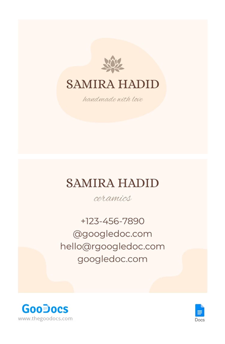 Handmade Business Card - free Google Docs Template - 10062200