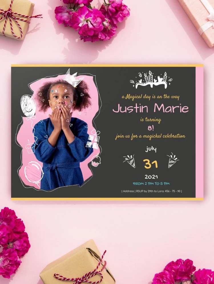 Invitation d'anniversaire joyeux - free Google Docs Template - 10061527