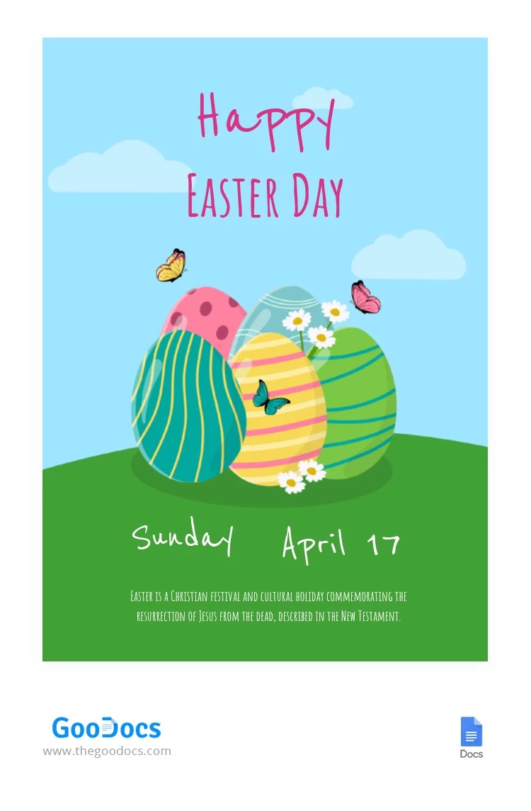 Happy Easter Day Flyer - free Google Docs Template - 10063838