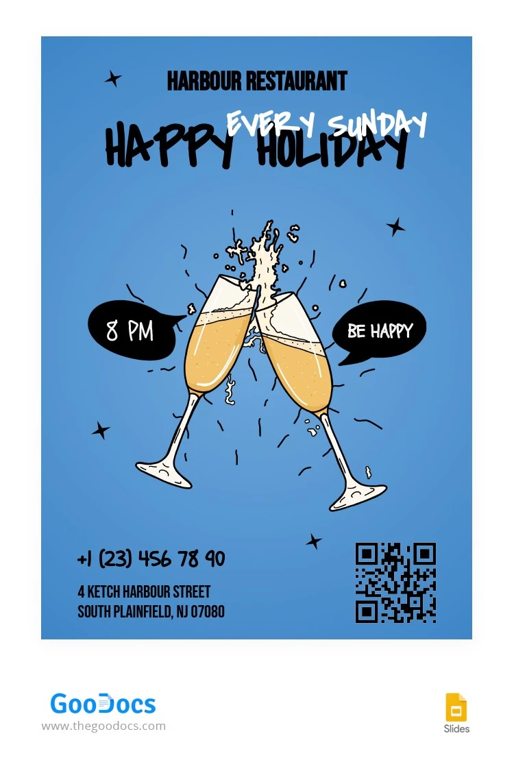 Happy Holiday Blue Flyer - free Google Docs Template - 10063836
