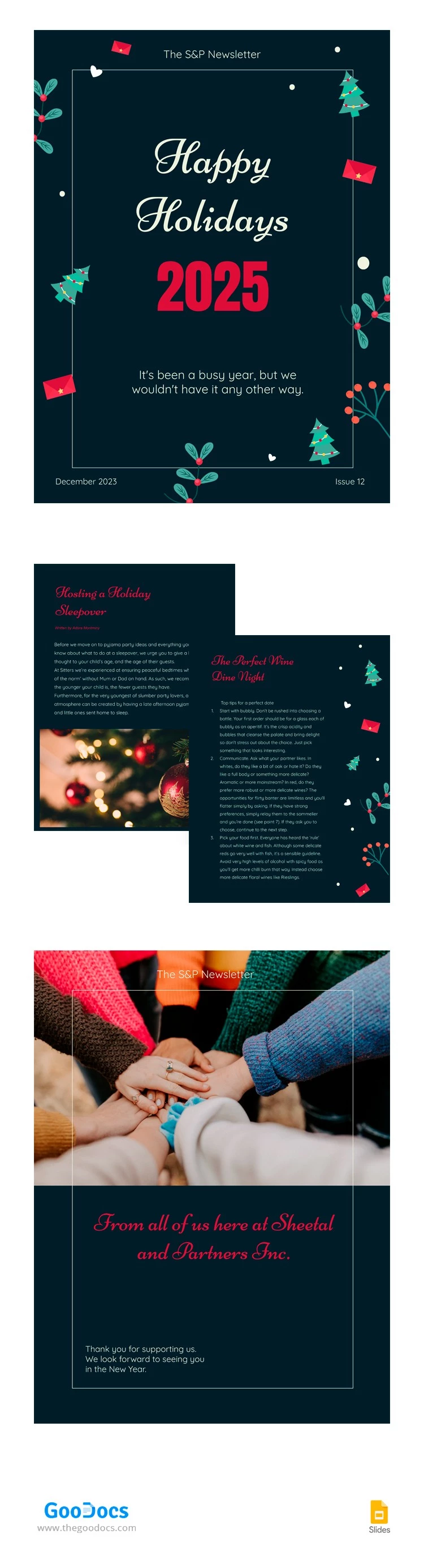 Happy Holiday Newsletter - free Google Docs Template - 10062943